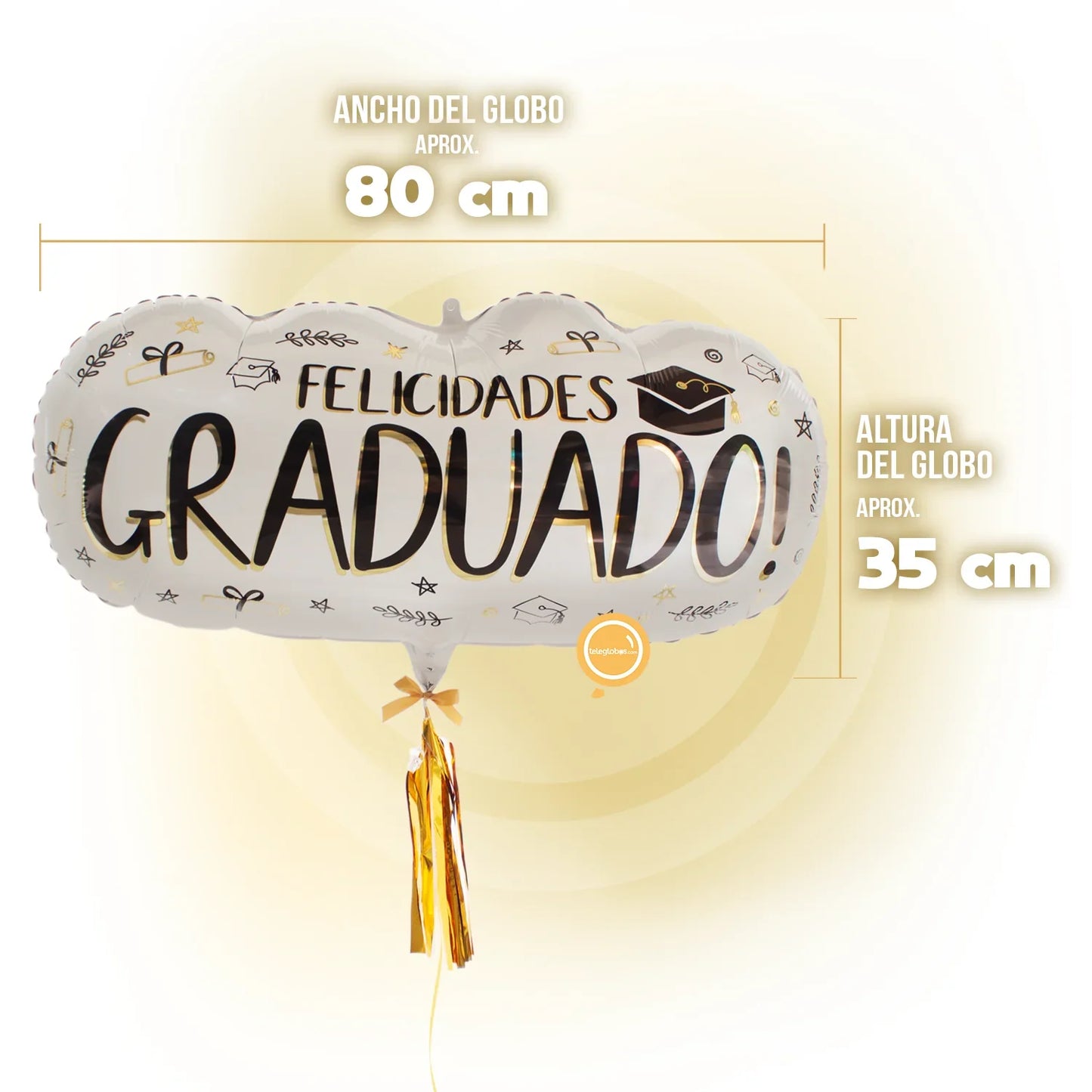 Globo Metálico Super Shape de 28" - Felicidades Graduado
