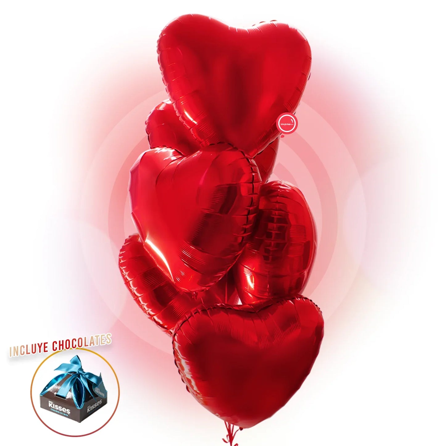 Globos de Corazón Rojo con Helio - Envio gratis en CDMX