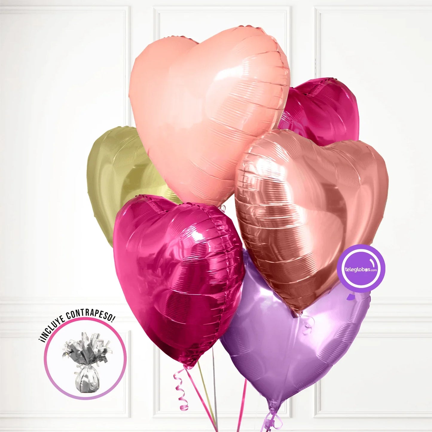 Bouquet de Globos Mamá - Rainbow Hearts