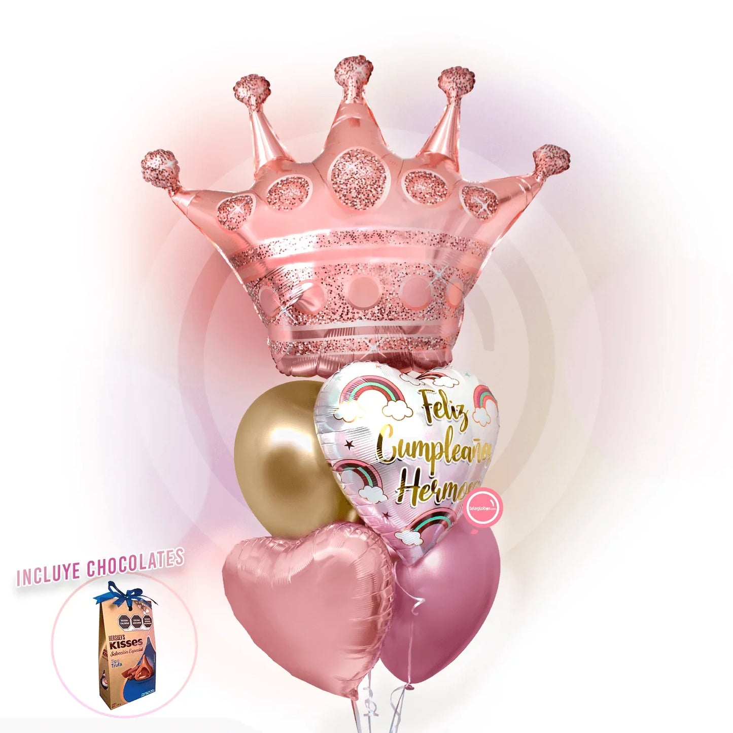 Bouquet de Cumpleaños -Corona Hermosa- Inflados con Helio