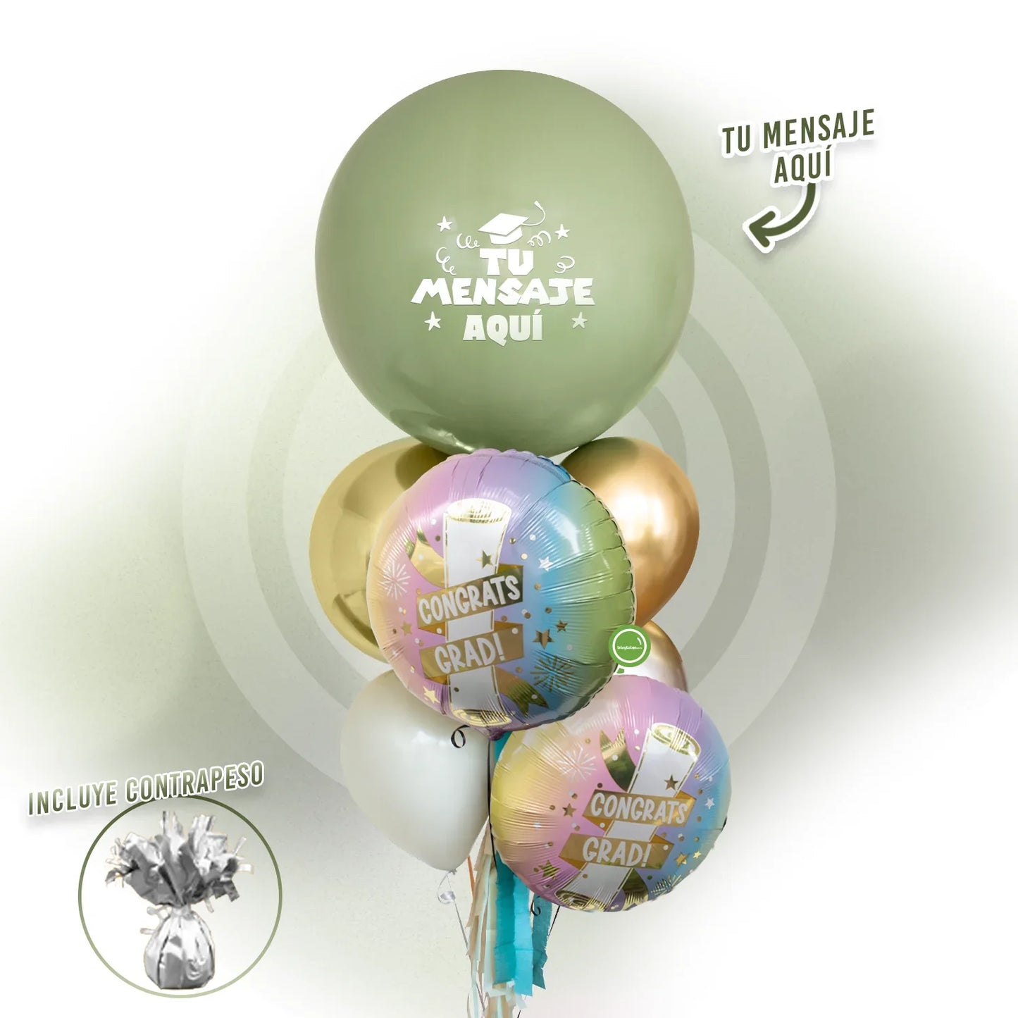 Bunch de Globos Inspira para Graduación - Congrats Grad -