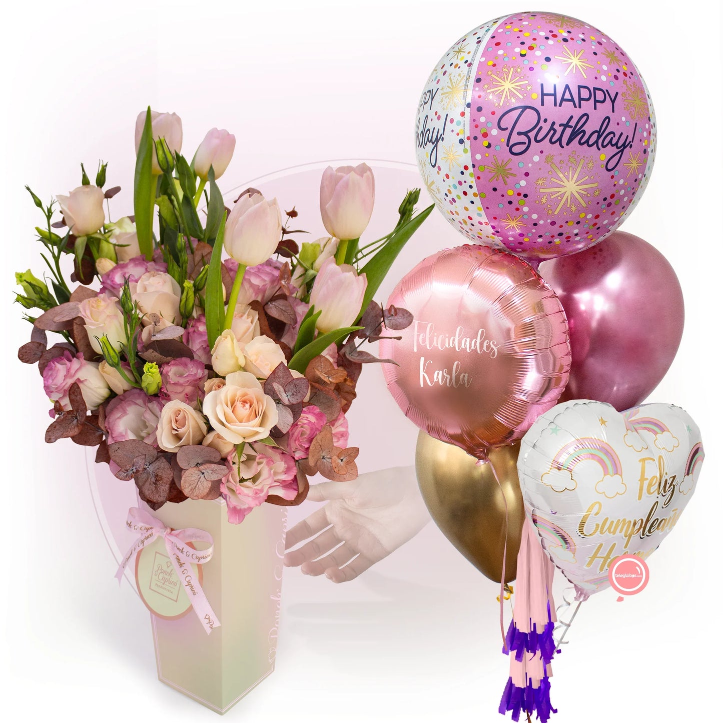 Pink tulips and Lisianthus tulips -cam004-