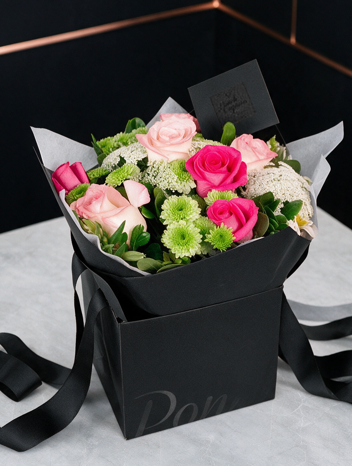 Rosas y Rosas -Rosadas y Fuchsia. Floreria envios a domicilio CDMX Ponch y Caprico.