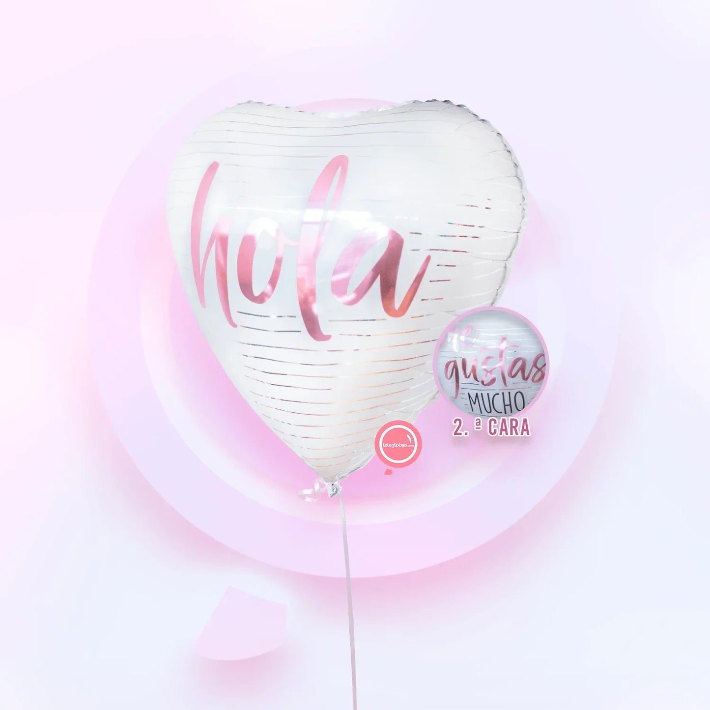 Metallic Balloon of 18" Hello, I like you (Inflated with helium)