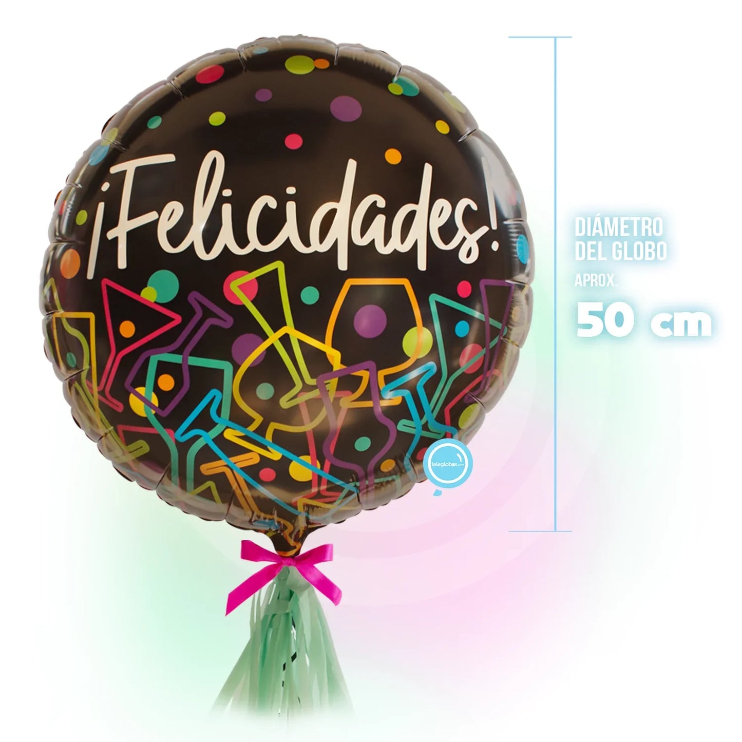 Globo Metálico Super Shape de 24" - Felicidades Siluetas