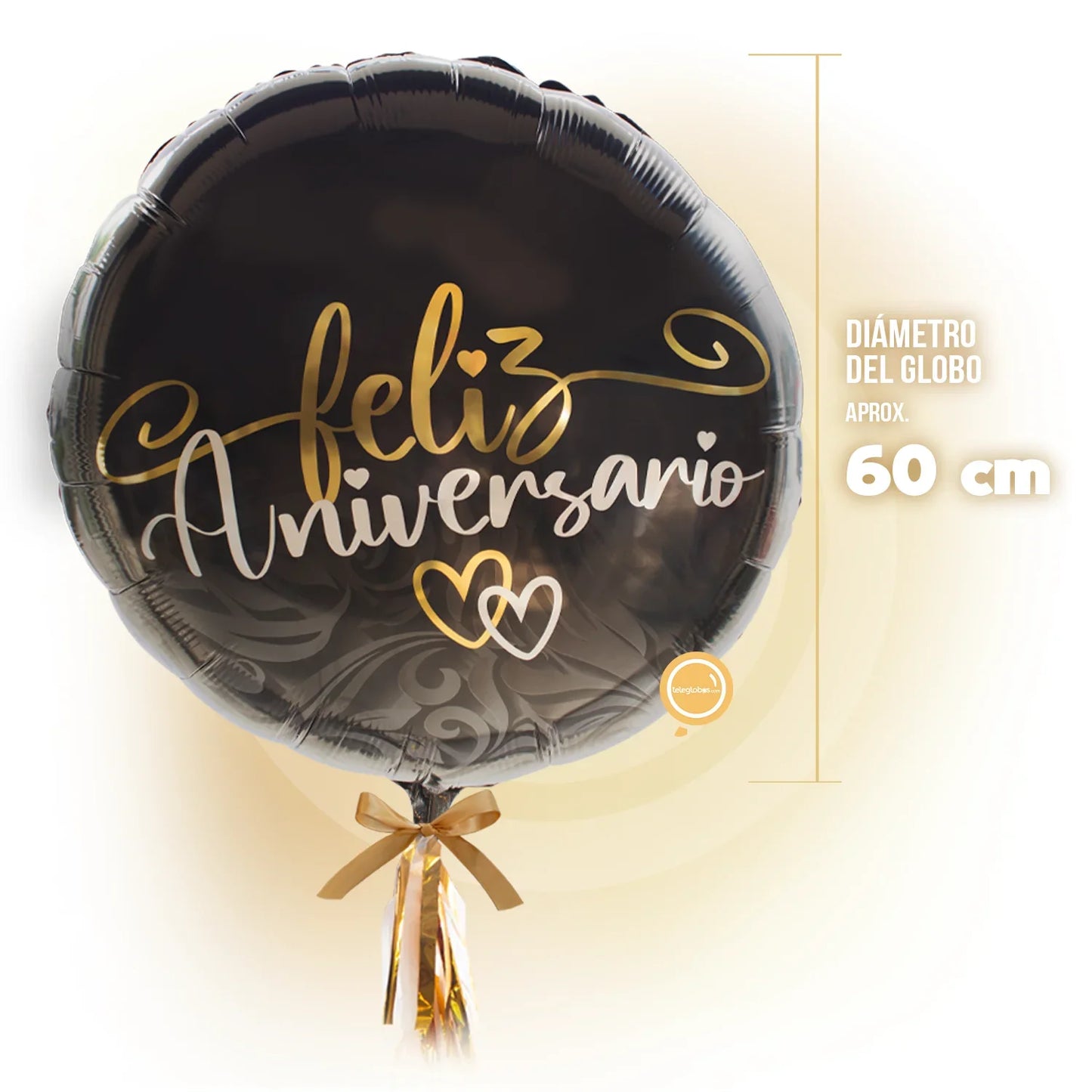 Globo Metálico Super Shape de 30" - Feliz Aniversario Corazones