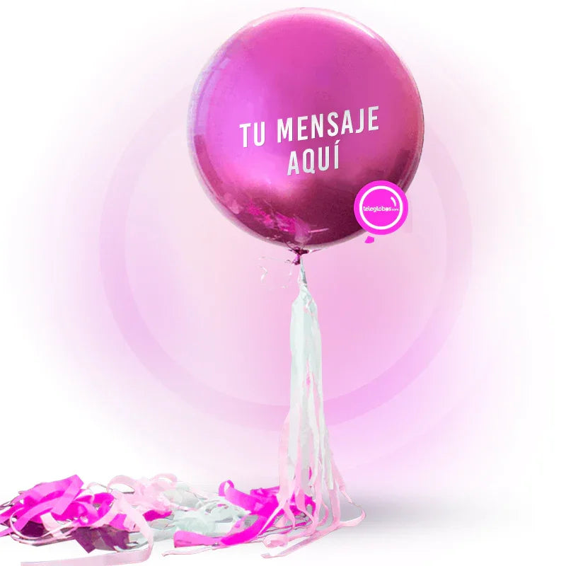 Globo Orbz Magenta/Fuchsia con helio personalizado Globo en ciudad de mexico globos con helio en CDMX