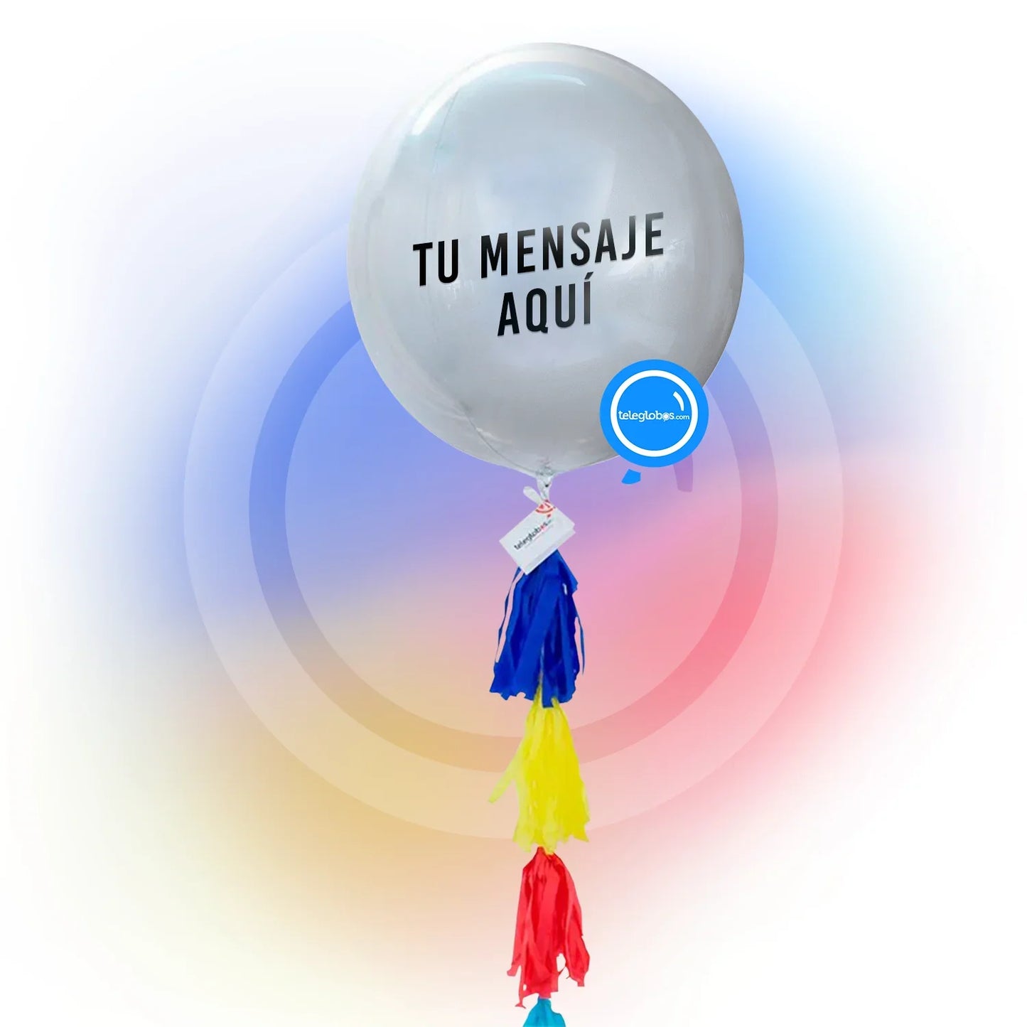 Orbz 15" Plata con helio personalizado globo plaetado globo con helio gris