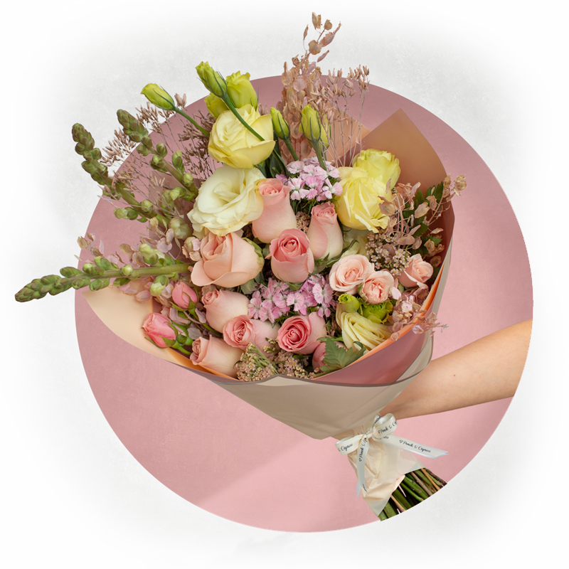 Ramo de Lisianthus, Rosas y Mini Rosas - PRAM042 -