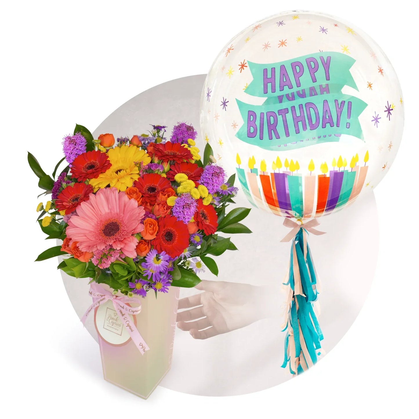 Ramo de Gerberas con Globos - Envío Gratis en CDMX