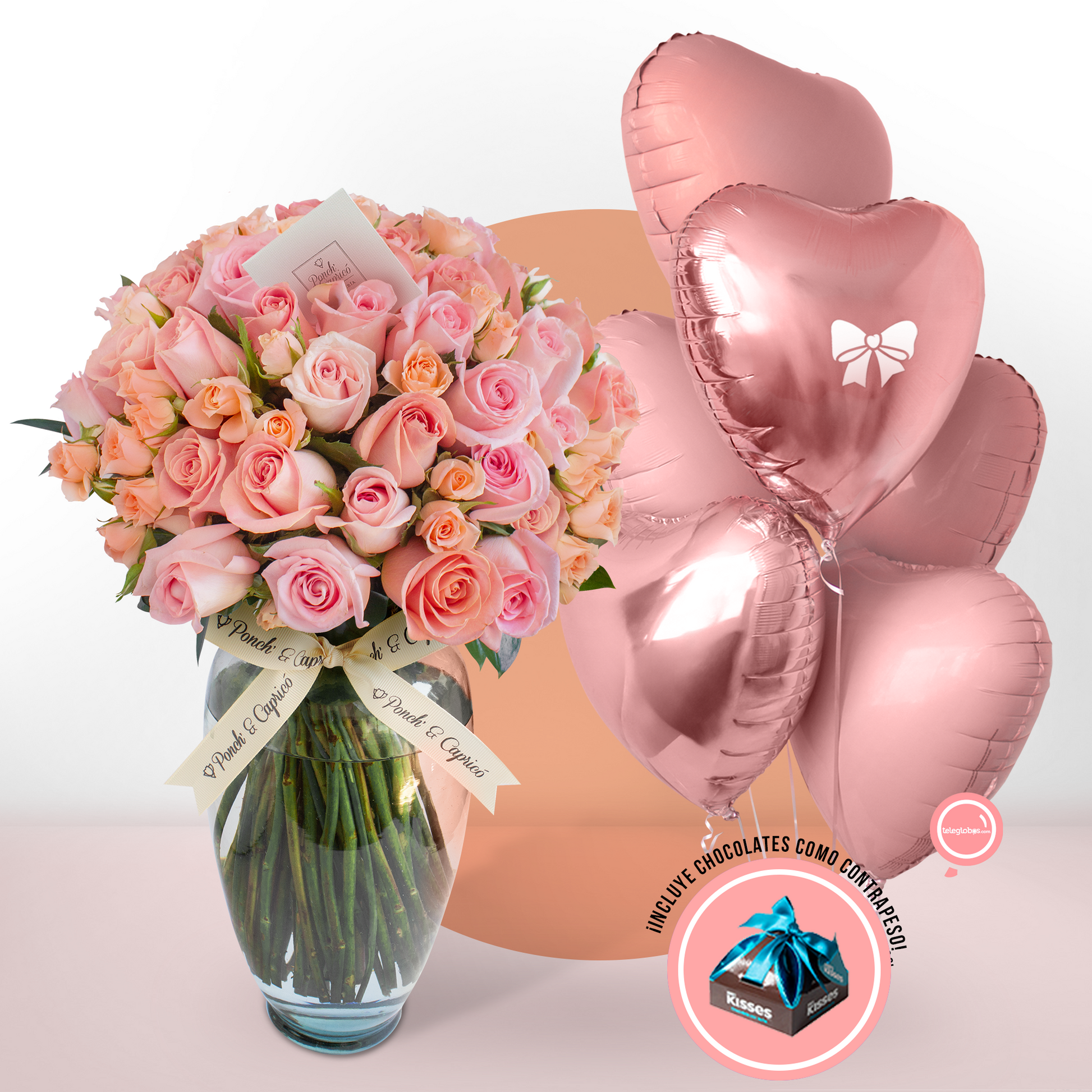Ramo de Rosas Rosas Mix (Hermosas, Caricia y Mini Señorita) Dia de las Madres