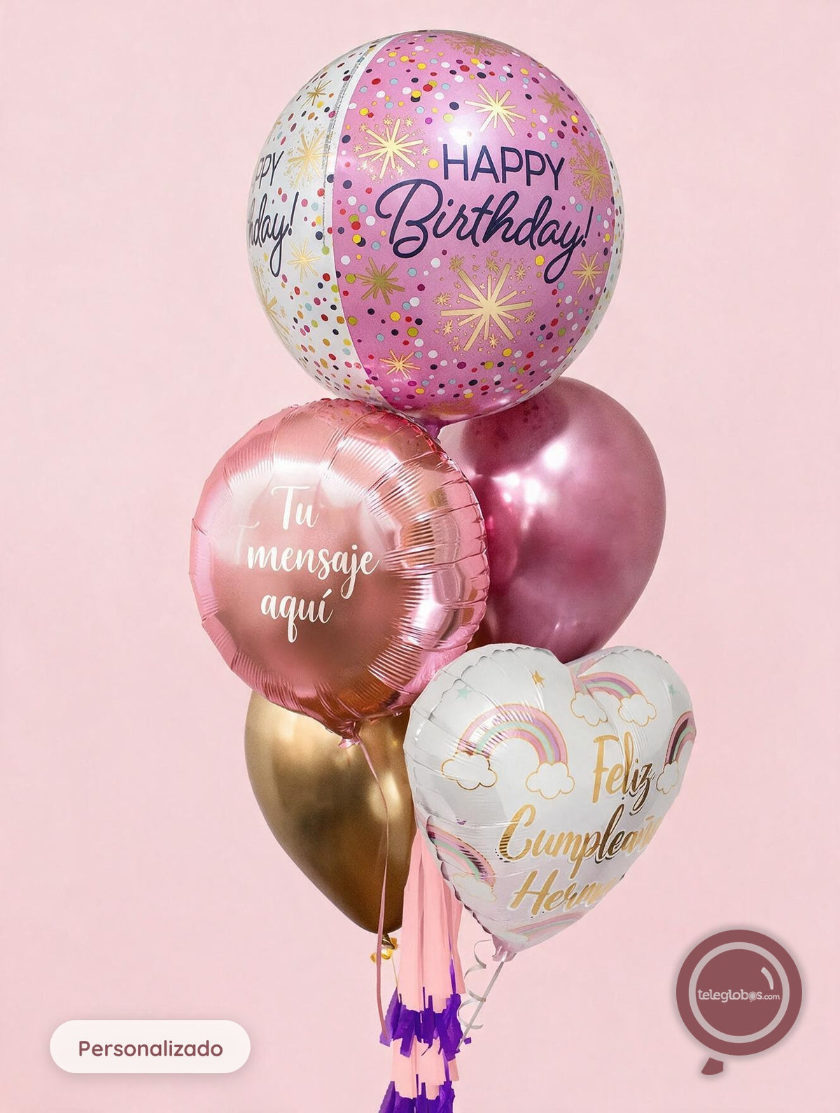 Bunch de Globos con Helio personalizado - Stars Birthday -