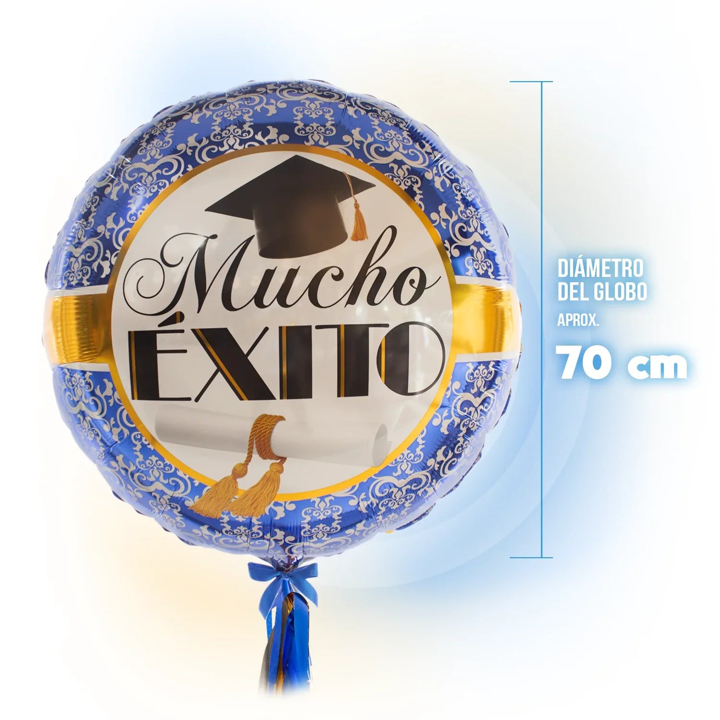 Globo Metálico Super Shape de 36" - Mucho Éxito Grad Azul