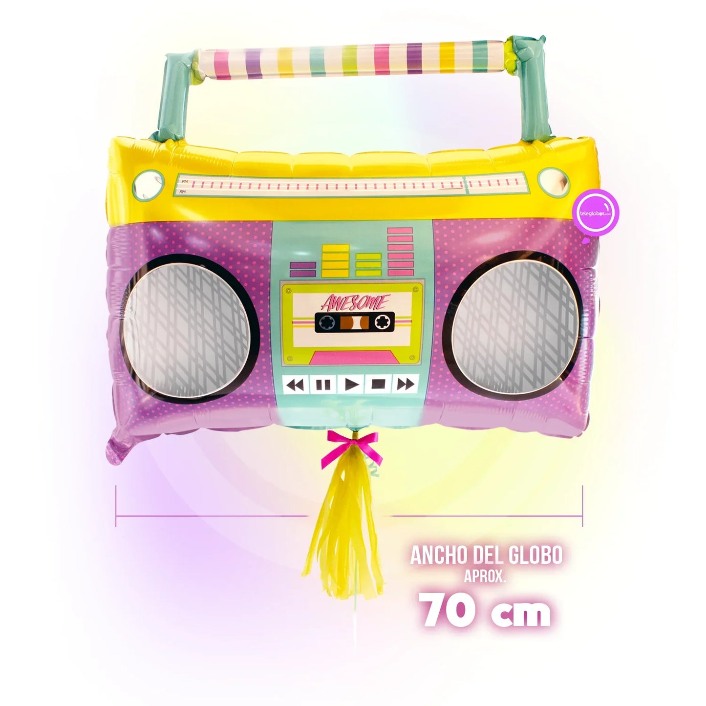 Globo Metálico Super Shape de 27" - Awesome Party Boom Box Radio