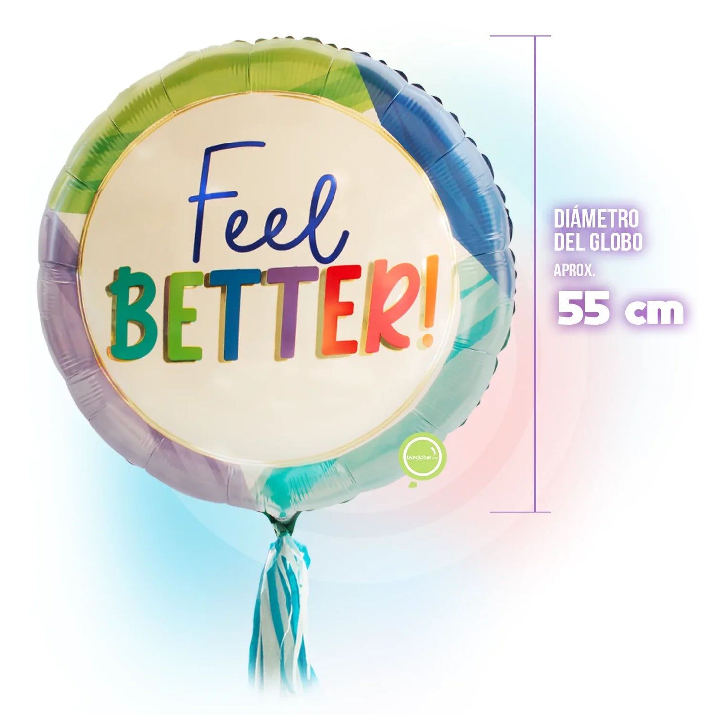 Globo Metálico Super Shape de 32" - Feel Better!