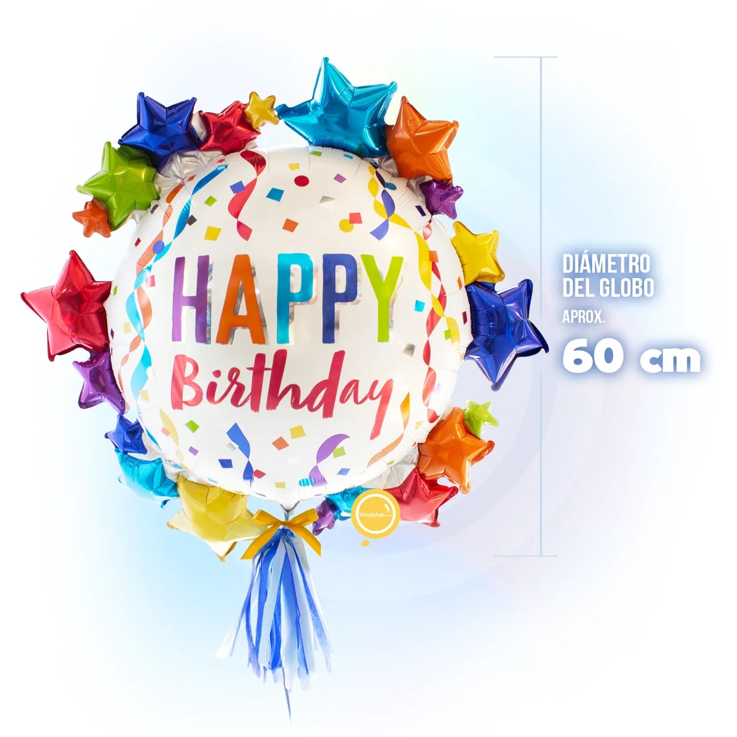 Globo Metálico Super Shape de 35" - Satin Happy Birthday Star
