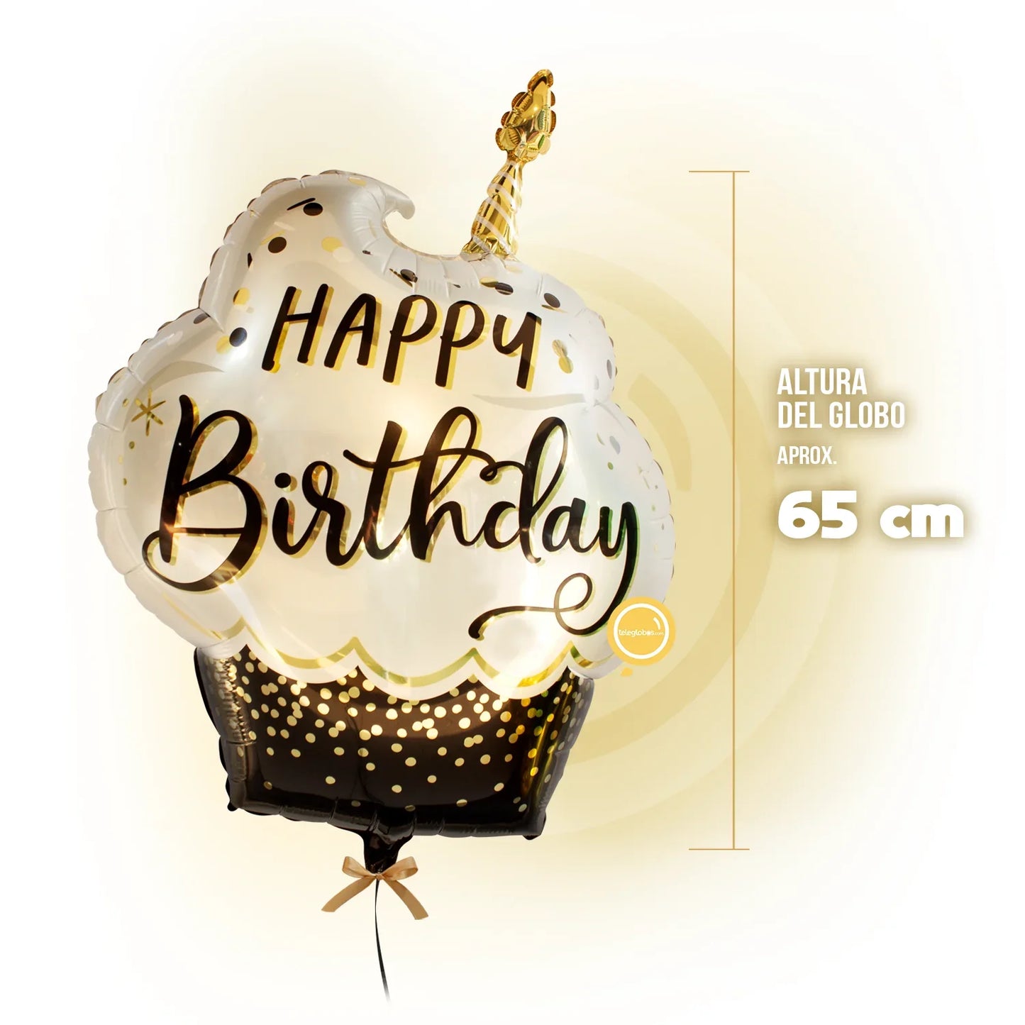 Globo Metálico Super Shape de 29" - Satin Happy Birthday Cupcake