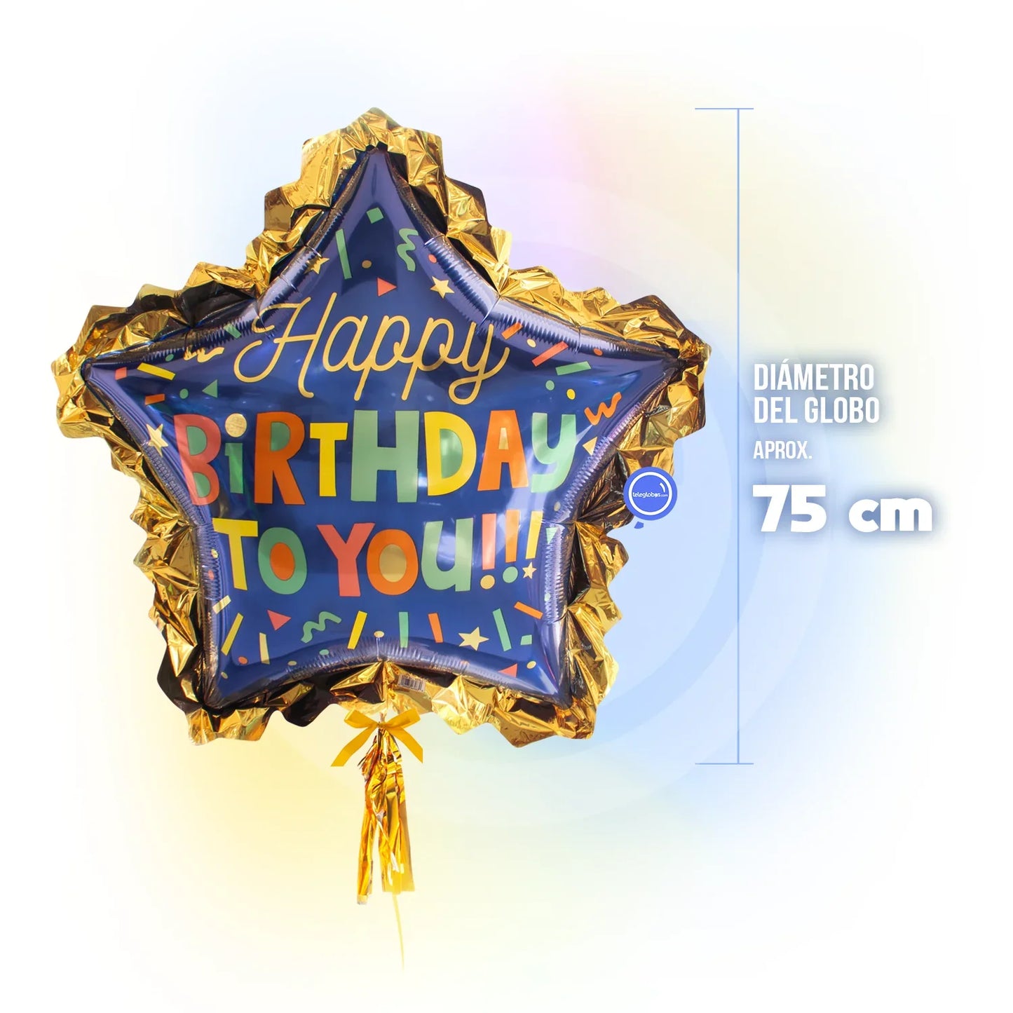 Globo Metálico Super Shape de 34" - Happy Bright Birthday