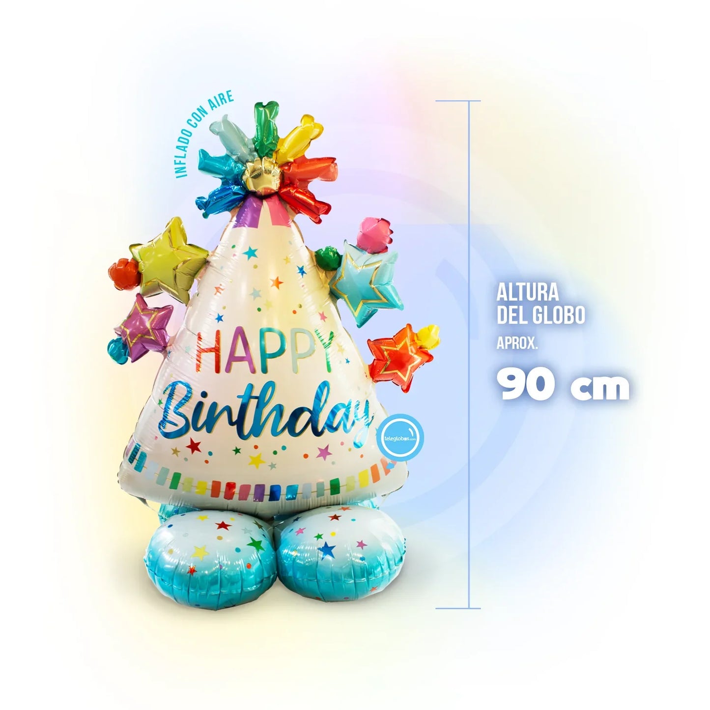 Airloonz Junior Metallic Balloon 36" - Happy Birthday