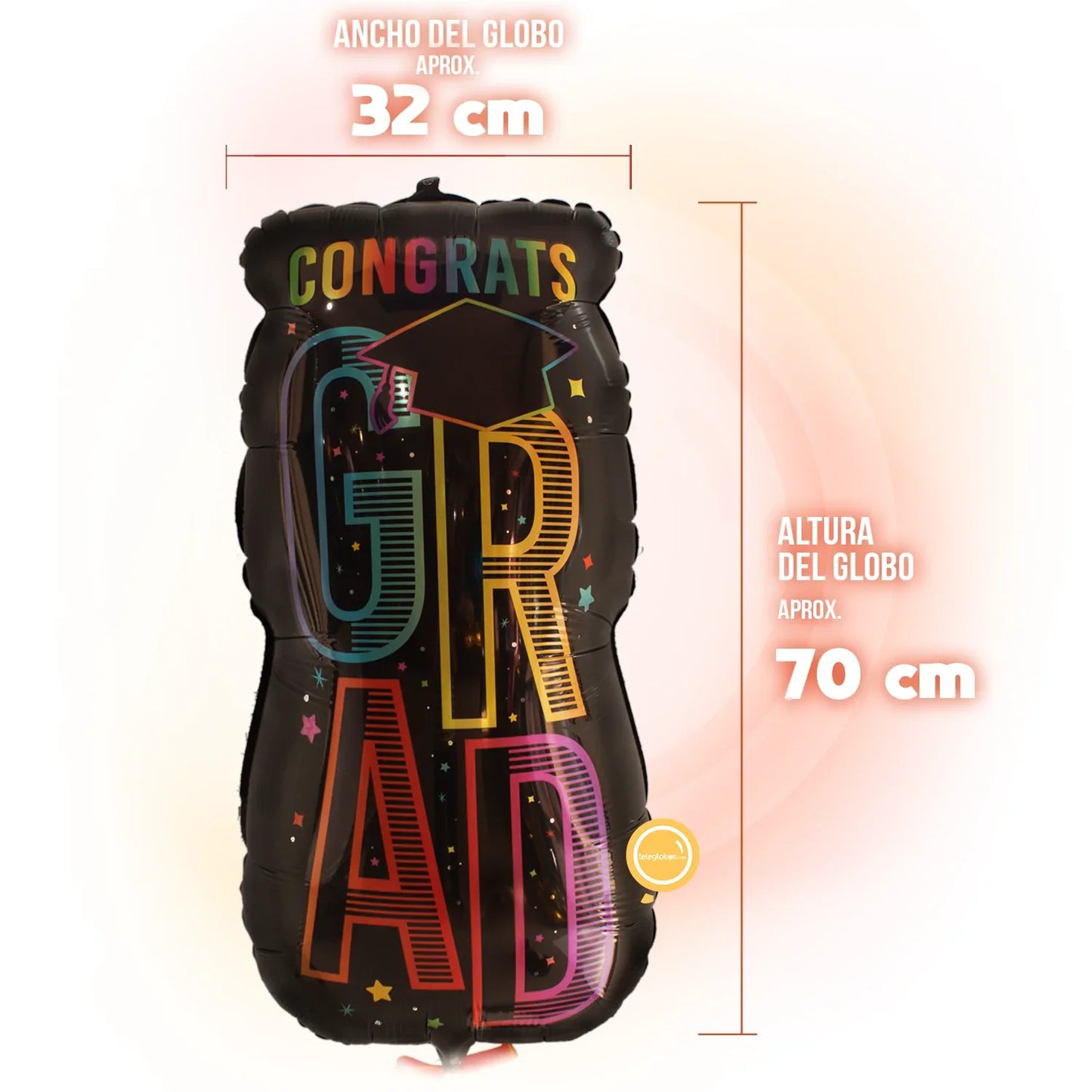 Globo Metálico Super Shape de 26" - Congrats Grad Multicolor