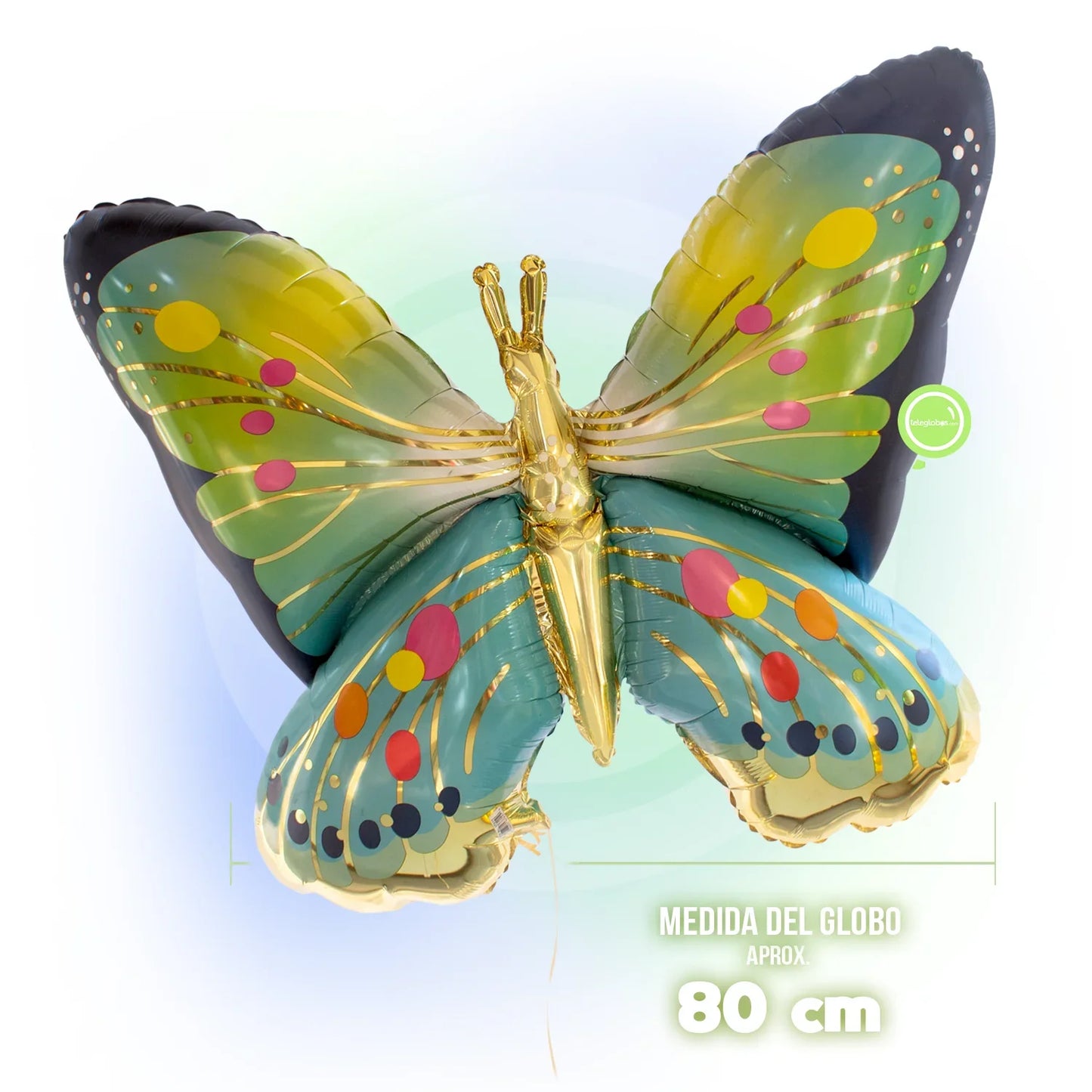 Globo Metálico de 30" - Vibrant Blue Satin Butterfly - Mariposa