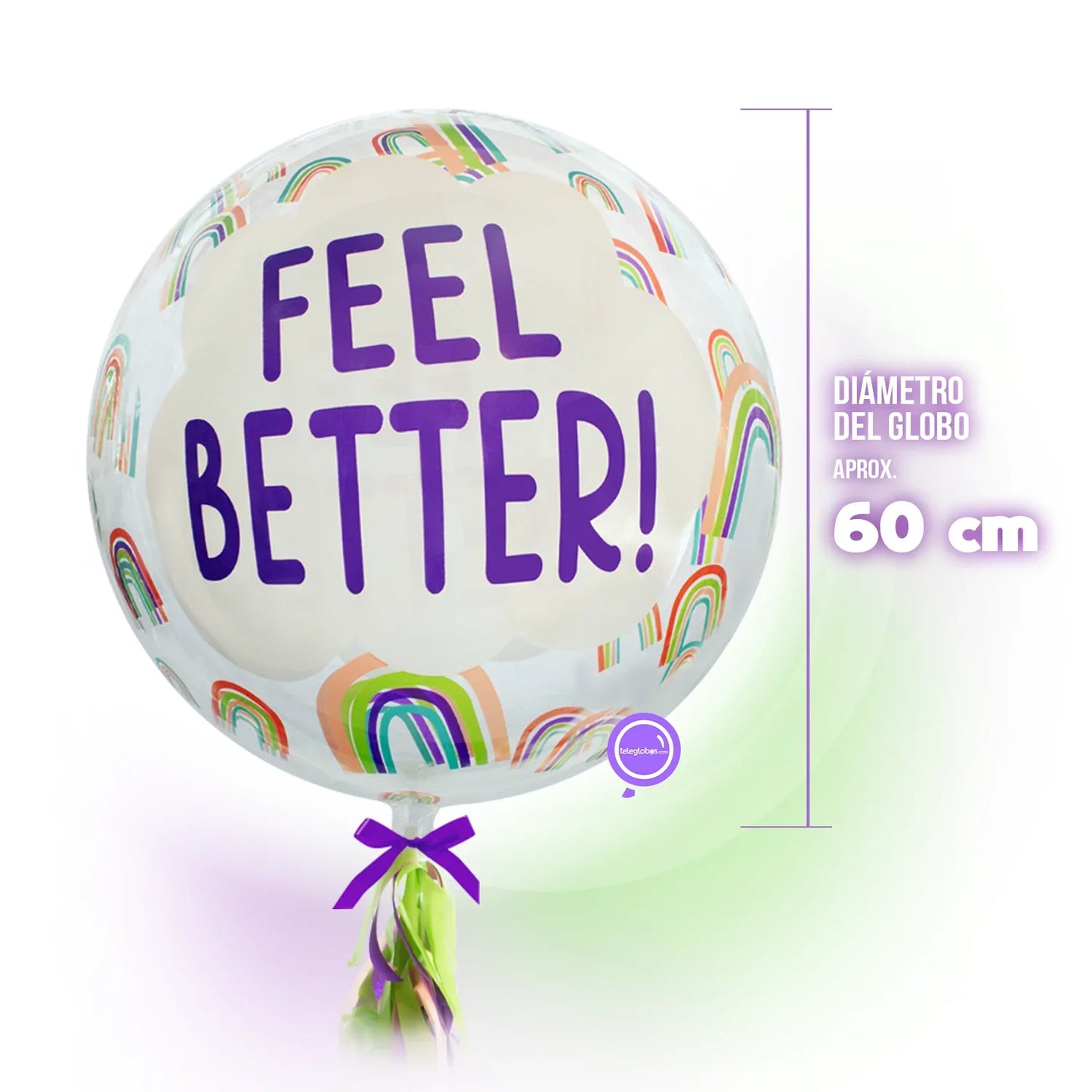 Globo Burbuja Crystal de 24" - Feel Better Rainbows