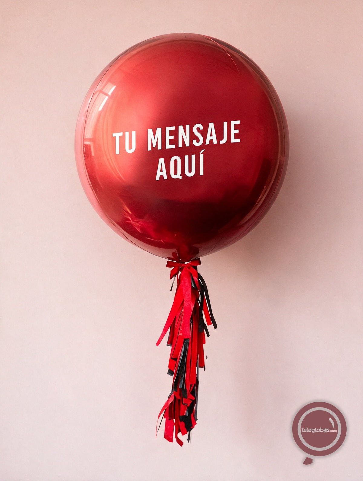 Orbz Rojo con helio personalizado -Escoge el texto-
