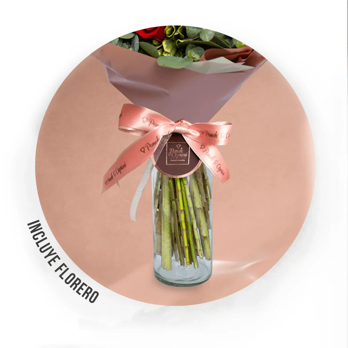 Ramo de flores de Rosas Rojas, Mini Rosa Caricia, Safari, Aquilea y Diantini Magenta -ALA007-