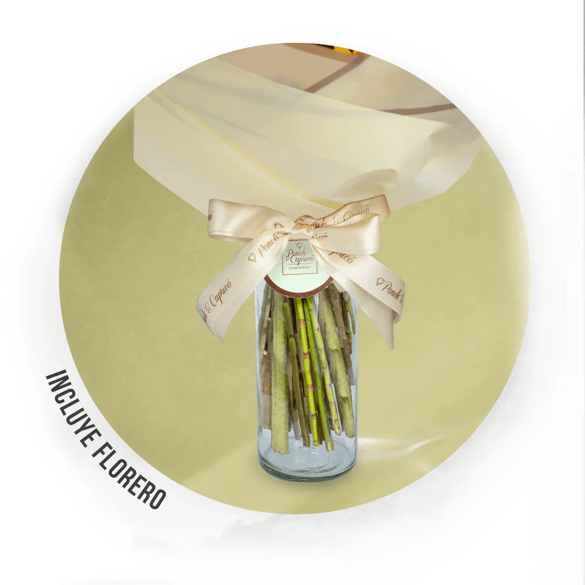 Girasoles, Rosas Amarillas, Leather y Escabiosa -ALA008-