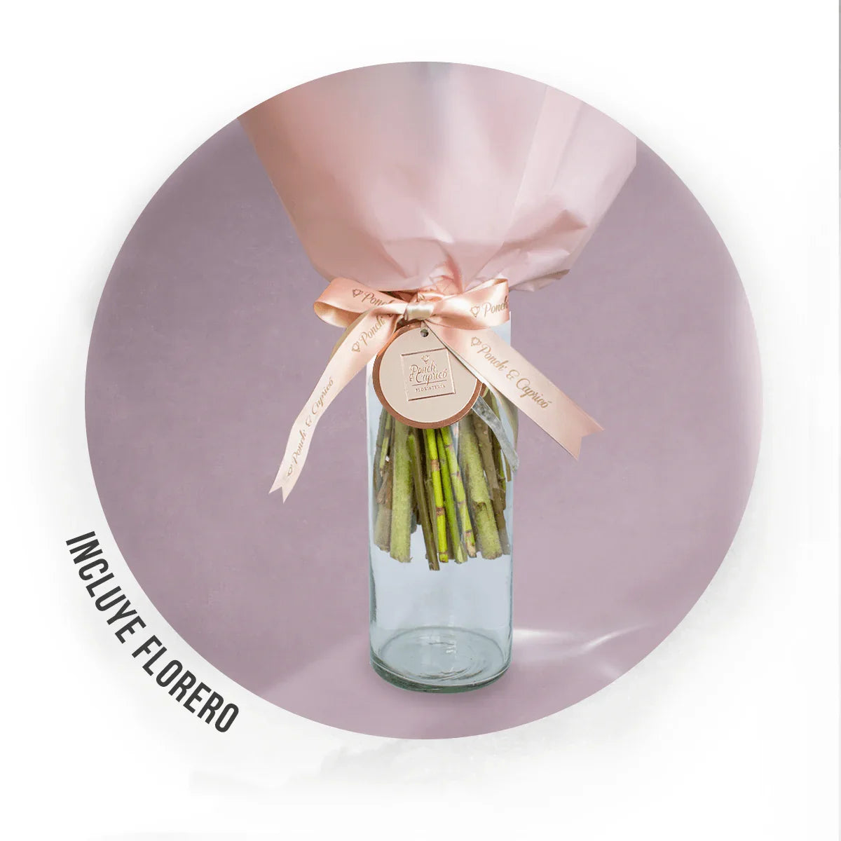 Rosas Hermosas, Anturio Rosado, Lisianthus Pecoté Rosa y Sorgo Blanco Preservado -ALA015-