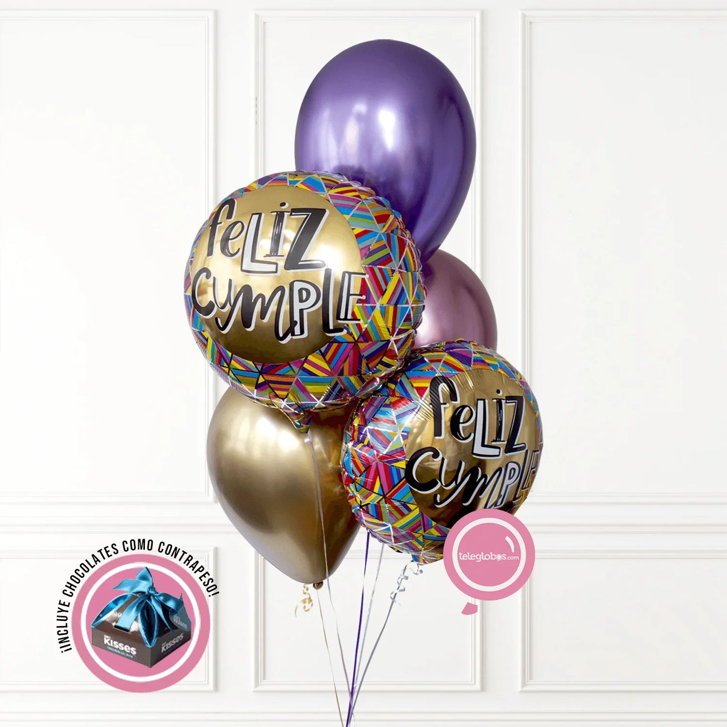 Bouquet d'anniversaire -Triangles joyeux anniversaire-