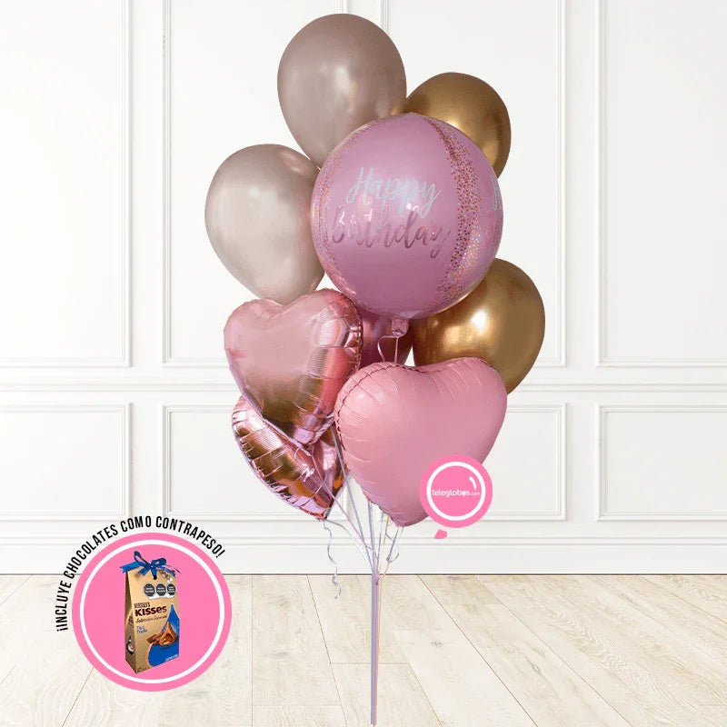 Anlass Ballonstrauß 11 - Blush Geburtstag -