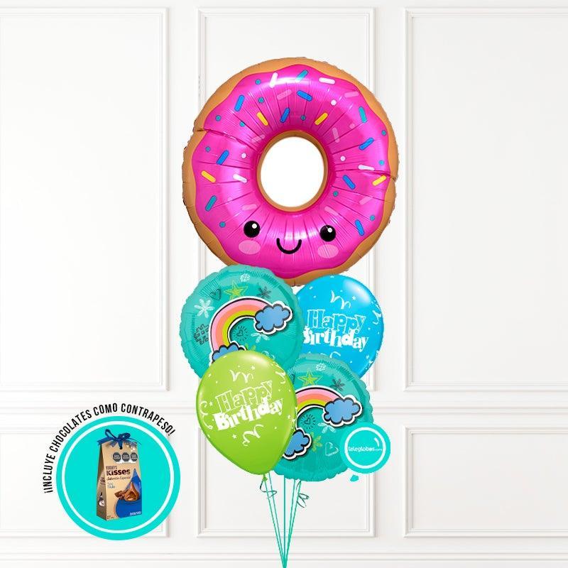 Bouquet de Globos Cumpleaños 165 -Dona- | Globos y Regalos Teleglobos.com.mx.