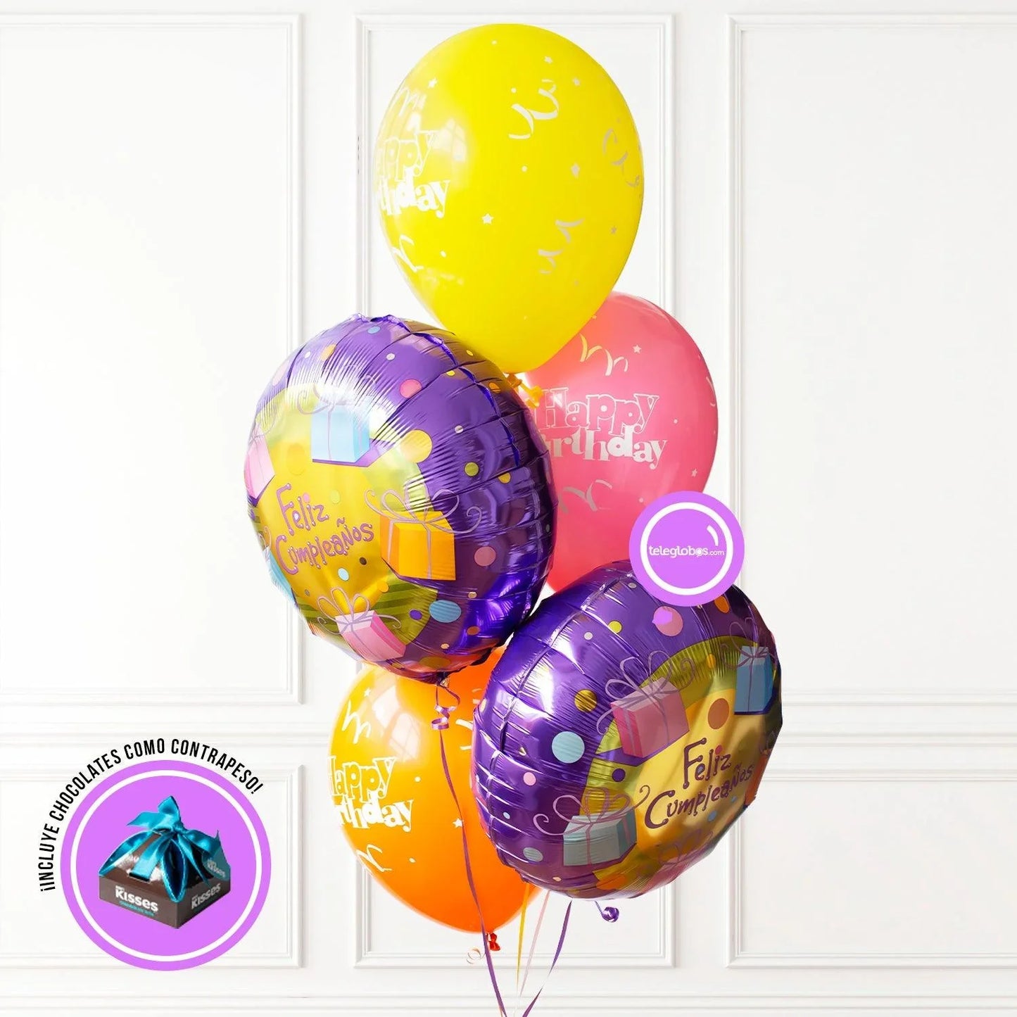 Bouquet de Globos Cumpleaños 210 | Globos y Regalos Teleglobos.com.mx.