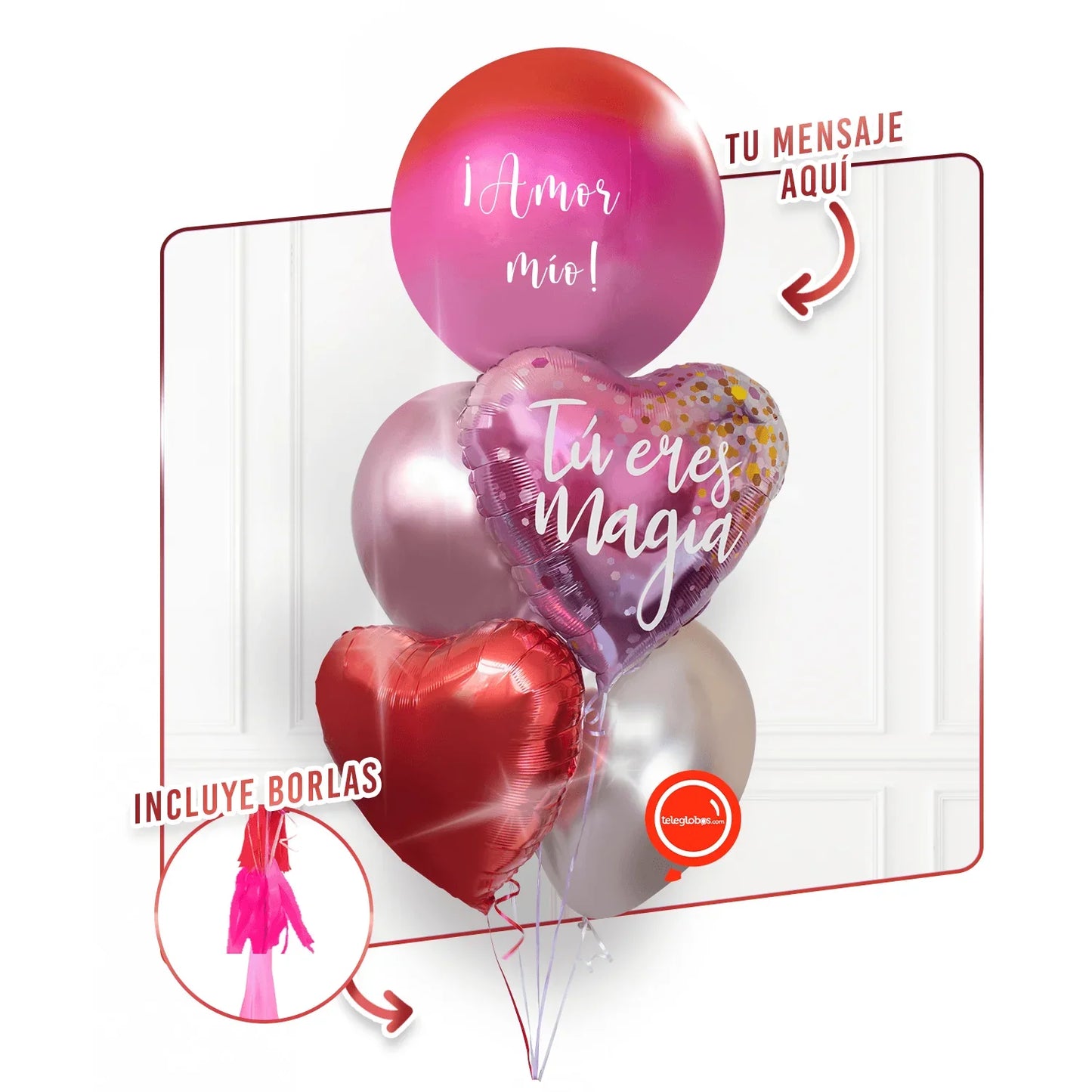 Bunch de Globos con Helio -Tú eres magia-