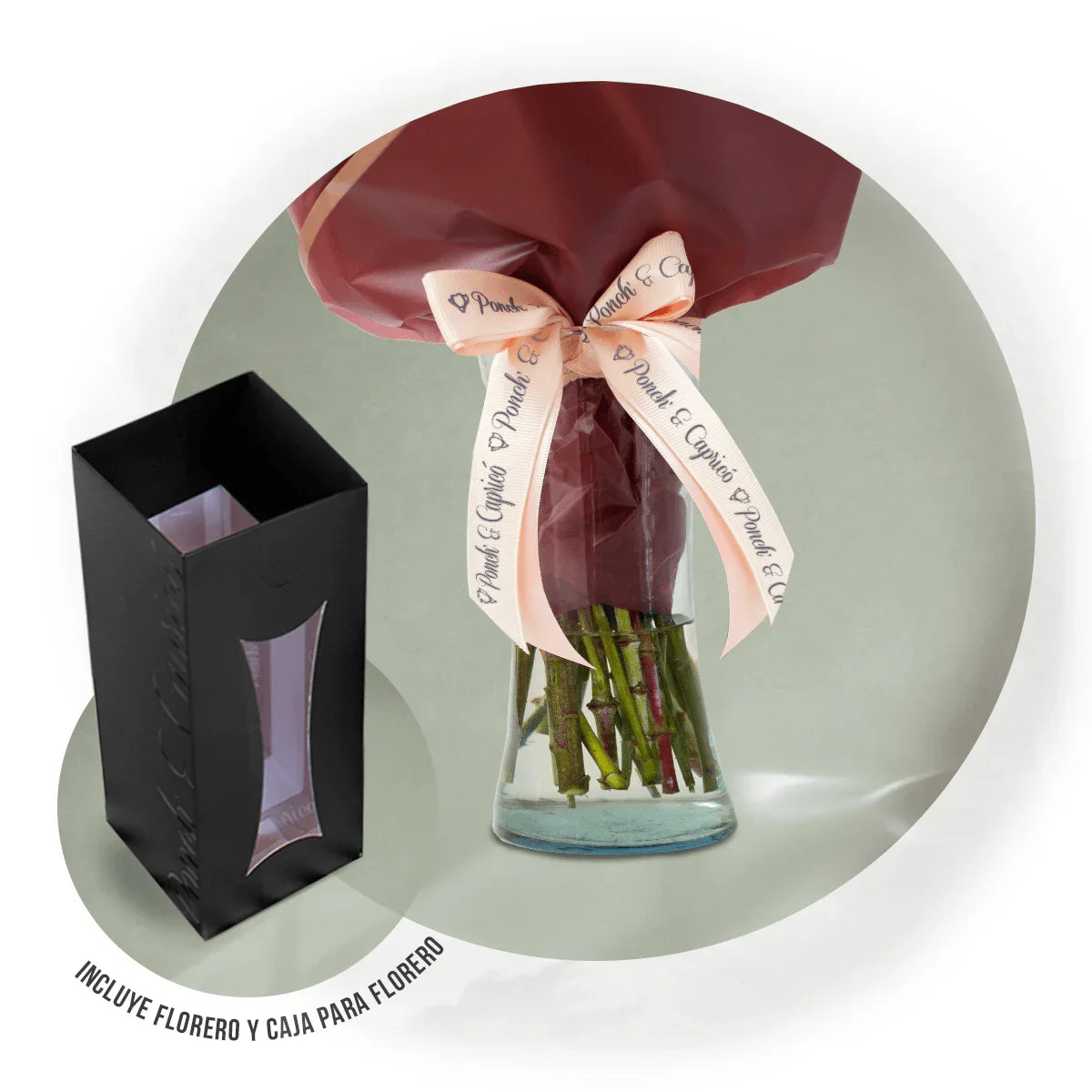 Ramillete de Rosas Rojas, Lillies y Aquilea - PRAM006