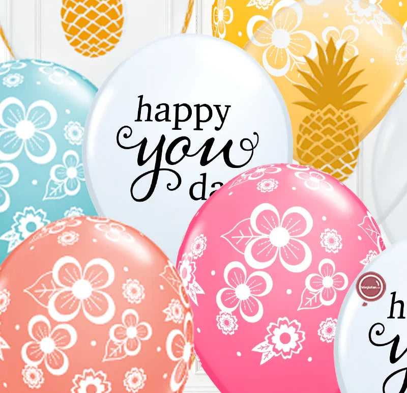 14 globos inflados con helio -Hawaiian You Day- Bio* -RAC007-