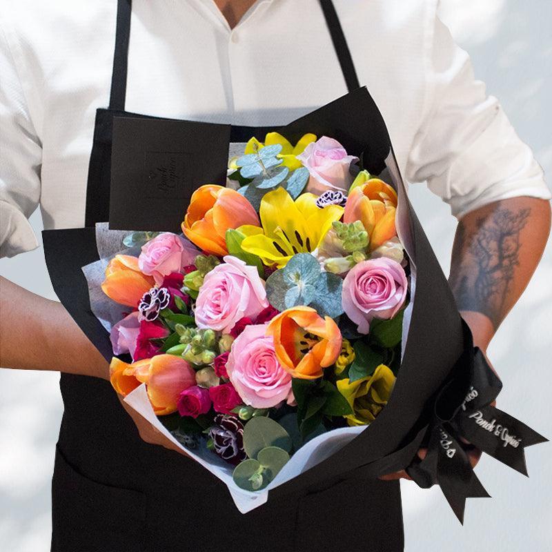 Bouquet de Tulipanes, Lillies, Rosas y Mini Rosas