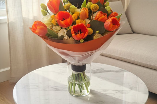 Ramo de tulipanes frescos en floreria Ponch CDMX