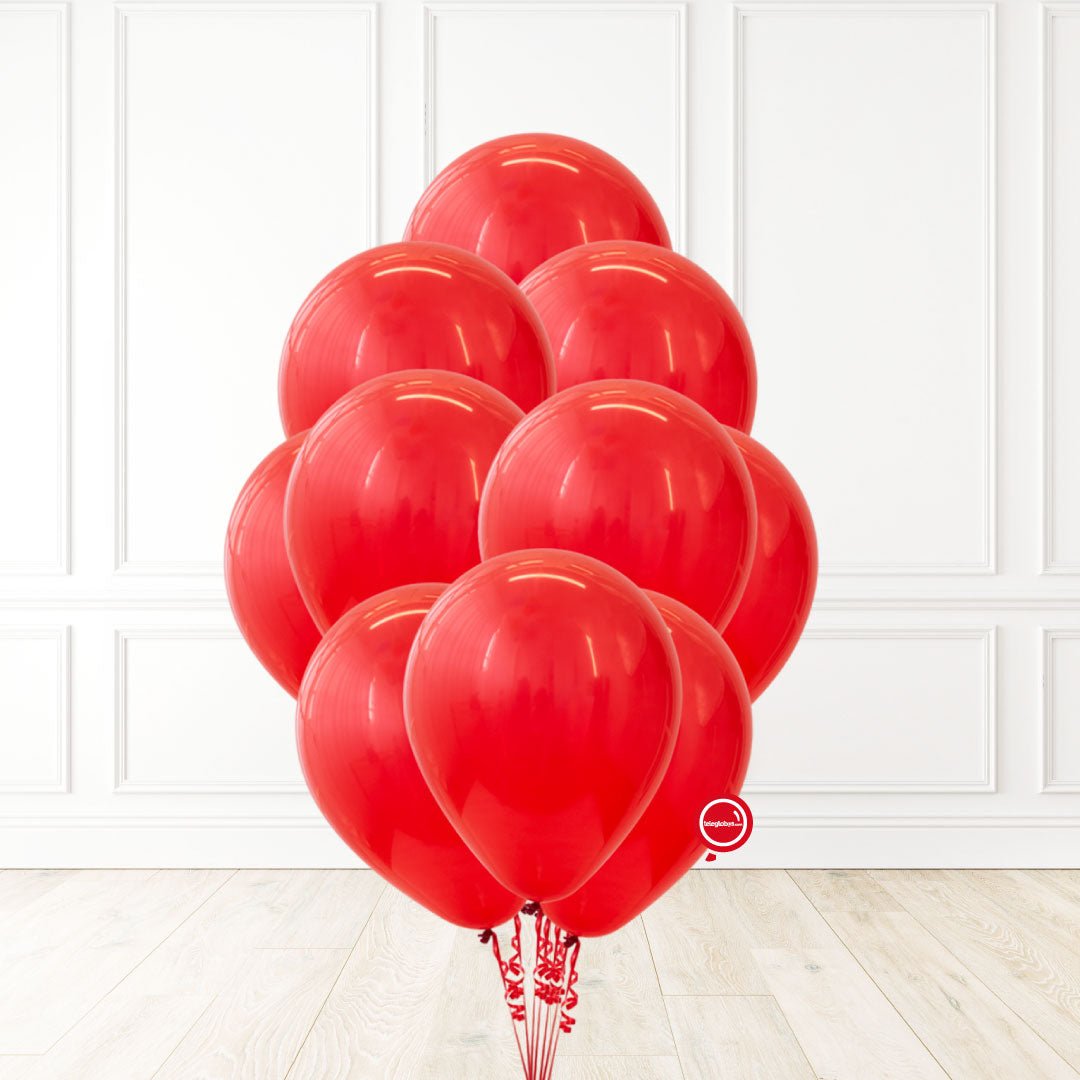 10 Globos de látex unicolor inflados con helio 12"