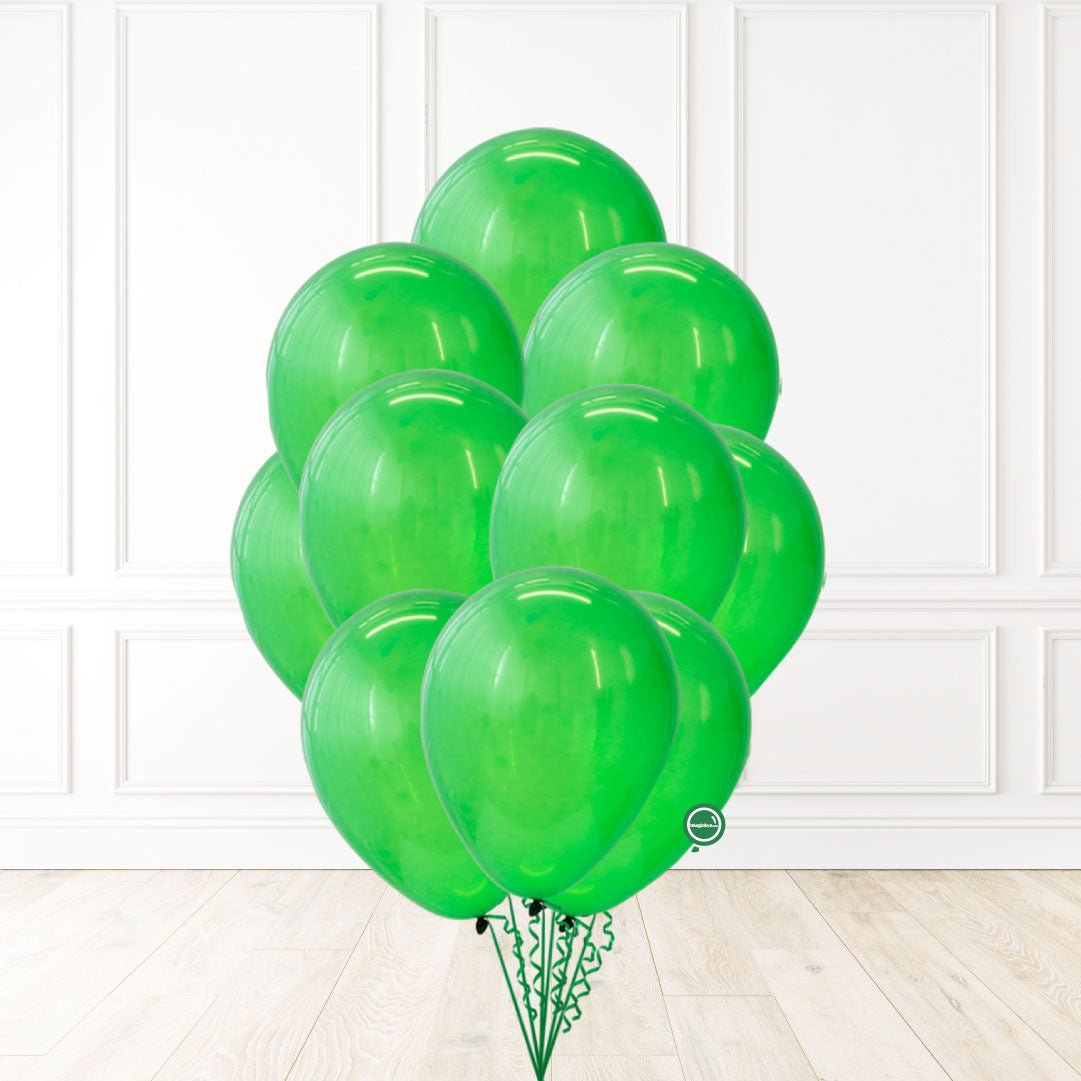 10 Globos de látex unicolor inflados con helio 12"