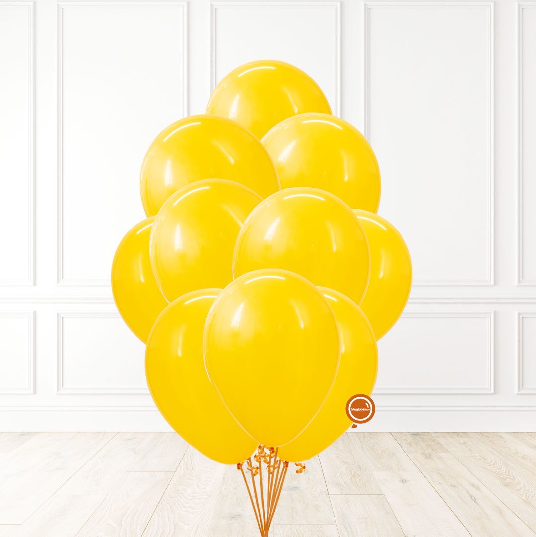 10 Globos de látex unicolor inflados con helio 12"