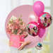 Arreglo Floral de Rosas Hermosas, Rosas Señorita y Lisianthus Rosada + Bouquet de Cumpleaños -Barbie Dream Together- -SET071-