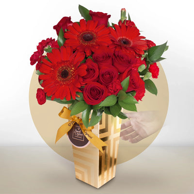 Ramo de Rosas Rojas y Gerberas