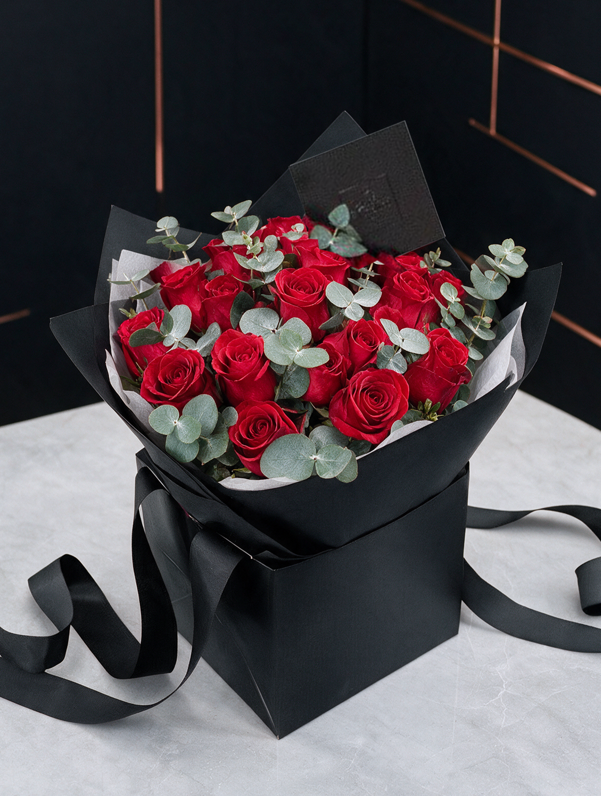 Bouquet de 24 Rosas Rojas. Flores CDMX DF Mexico Ponch y Caprico