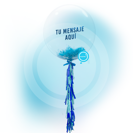 Burbuja con helio personalizada -Bienvenido Angelito- | Globos y Regalos Teleglobos.com.mx GLOBO TRANSPARENTE