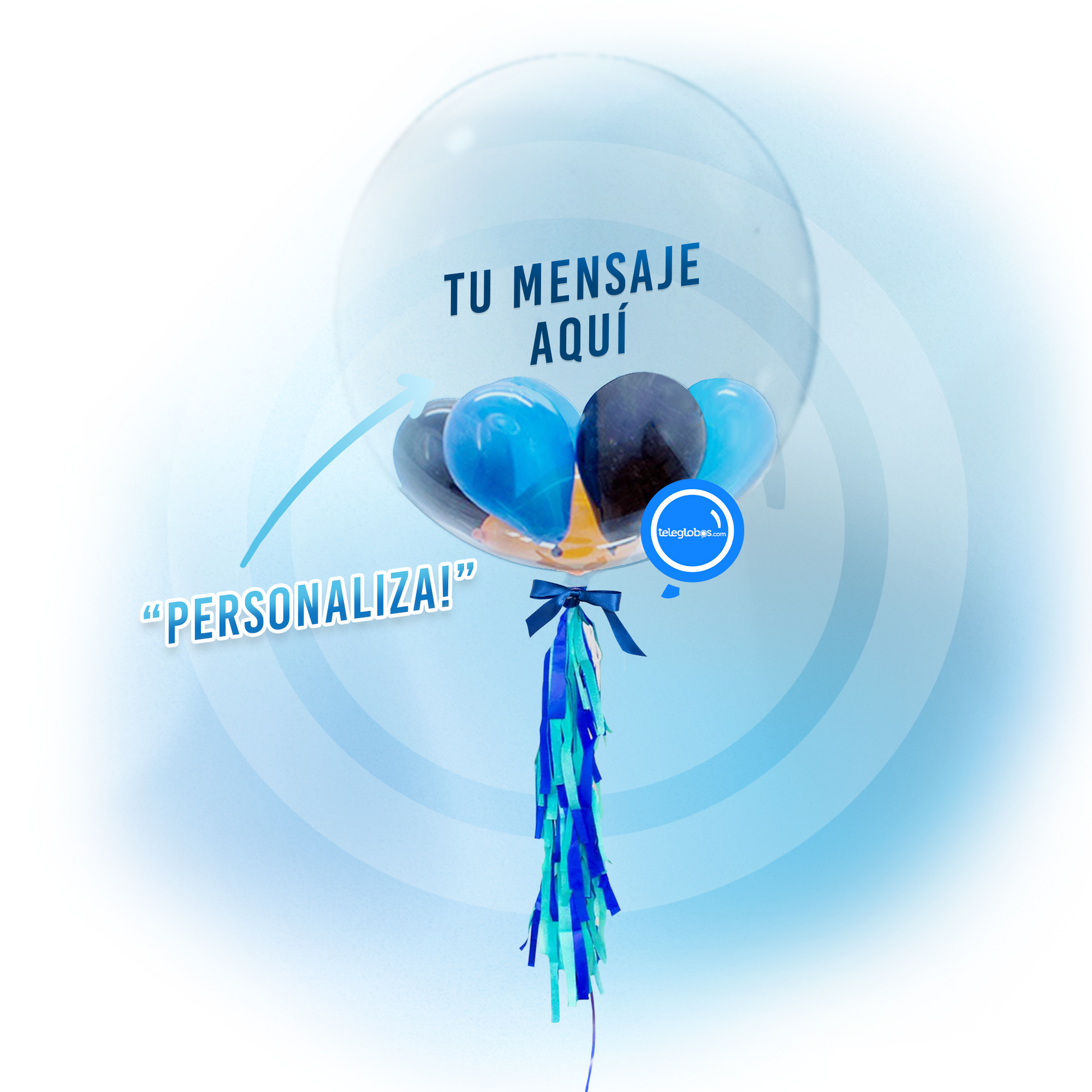 Burbuja con helio personalizada -Mientras más velas- | Globos y Regalos Teleglobos.com.mx