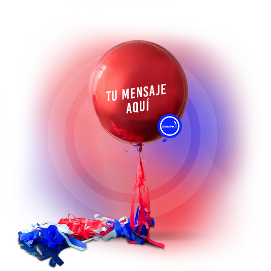 Orbz-Rojo-con-helio-personalizado globo con helio globo metalico globo rojo con personalizado