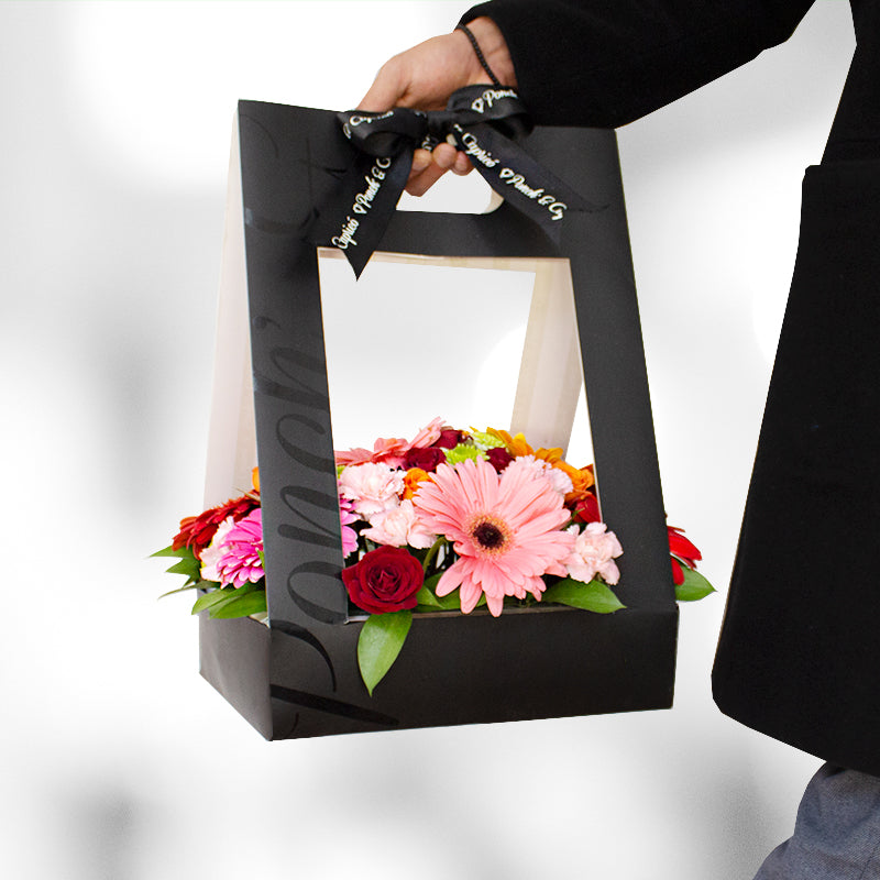 Flores en descuento oferta sale Canasta de rosas, gerberas, girasoles, lillies y flores frescas Estilo - Elegantes bouquet de flores - a domicilio CDMX Mexico City delivery