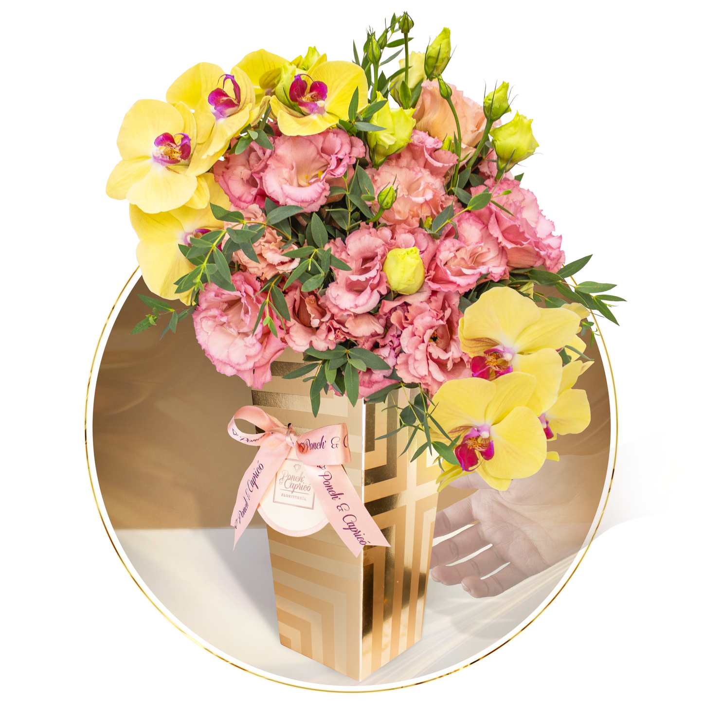 Arreglo Floral de Orquídeas y Lisianthus -LUX003-